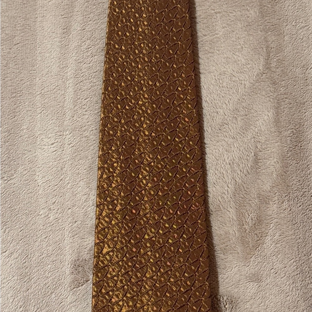 Ermenegildo Zegna Brown Gold Tie